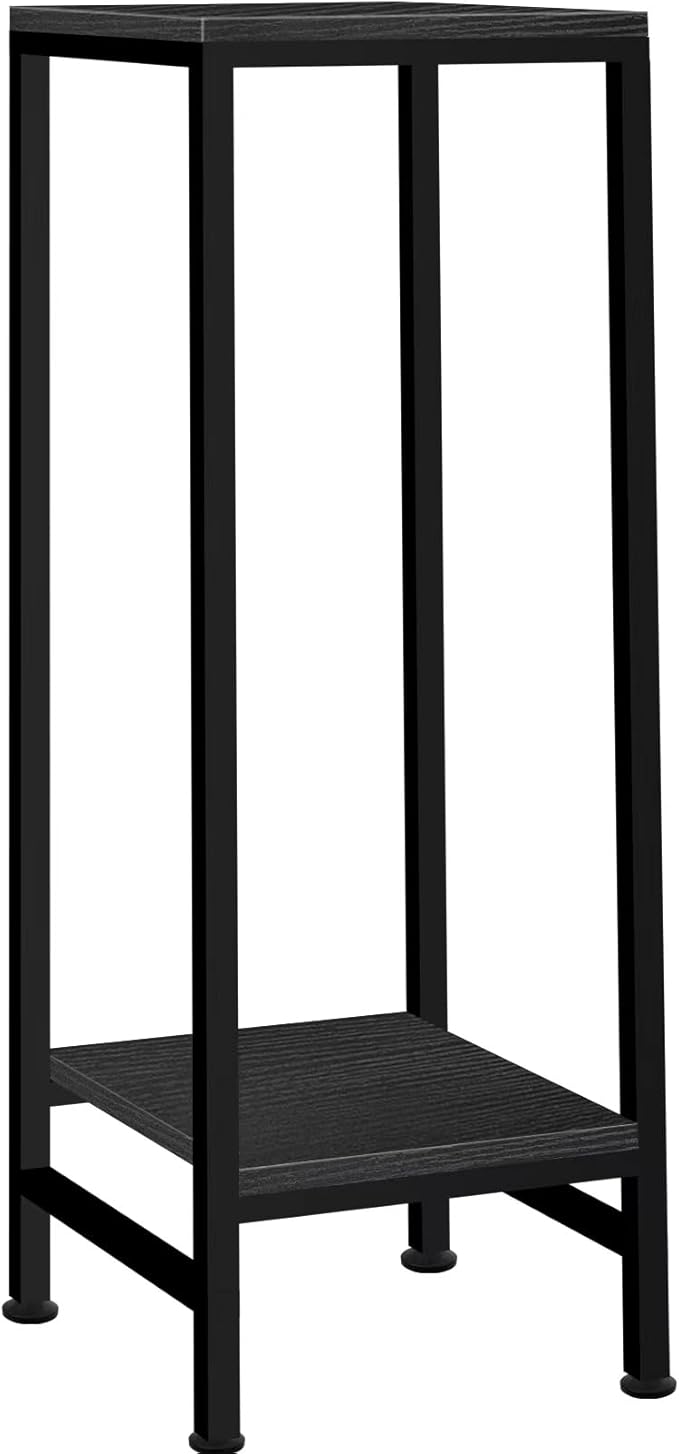 Plant Stand Indoor, Tall Plant stands for Indoor Outdoor Plants, 2 Tier Heavy Duty Plant Shelf 31" Metal Pedestal Stand Modern Corner Flower Stand for Patio, Living Room, Balcony(Black)