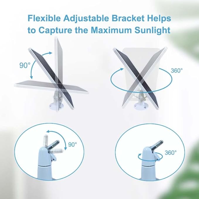 Solar Panel for Arlo Essential/XL Spotlight Cam (1st Gen), Essential 2K/2K XL (2nd Gen，3rd Gen), with 13FT Micro USB & Type-C Cables, 360° Adjustable Aluminum Mount, 2 Pack