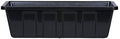 Root & Vessel Poly-Pro Plastic Flower Box Planter, Black, 18-Inch
