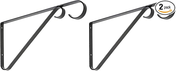 National Hardware N274-563 V2653 Plant Bracket in Black,9 Inch (Pack of 2)