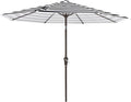 MEWAY 9ft Patio Umbrella Outdoor Table Umbrellas with Push Button Tilt and Crank, Market Umbrella 8 Sturdy Ribs for Deck, Garden, Pool and Backyard, Black-white-striped