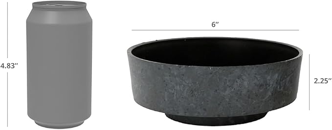 The HC Companies 6 Inch Round Plastic Succulent Capri Bowl Decorative Indoor Flower Succulent Planter Pot with Drain Plug Hole, Artisan Taupe with Copper Bottom Color (2 Pack)