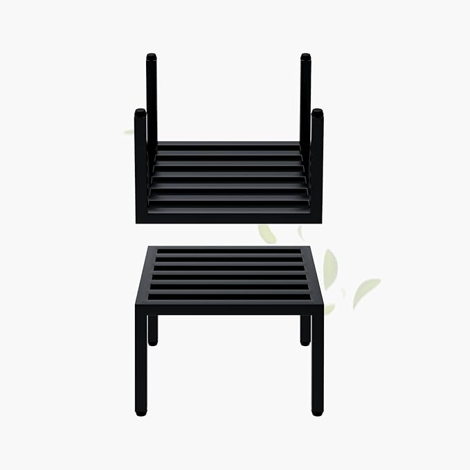 Zhongma 2 Pack 12" Fully Assembled Sturdy Potted Plant Stand Flower Pot Holder Heavy Duty Construction, No Installation Square Low Plant Stand 12 x 12 x 7.87 inch for Home Indoor and Outdoor, Sturdy plant riser and saucer