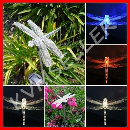 Solar Powered Garden Stake LED Light, Set of 2 (Dragonfly)