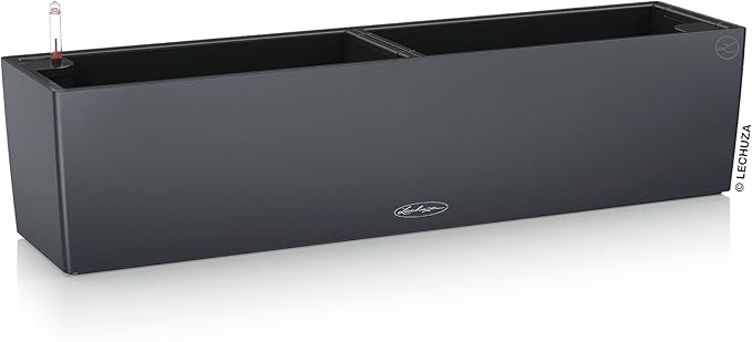 Lechuza 15683 Balconera Color 80 Self-Watering Planter for Indoor and Outdoor Use, 31" x 7" x7", Slate Matte
