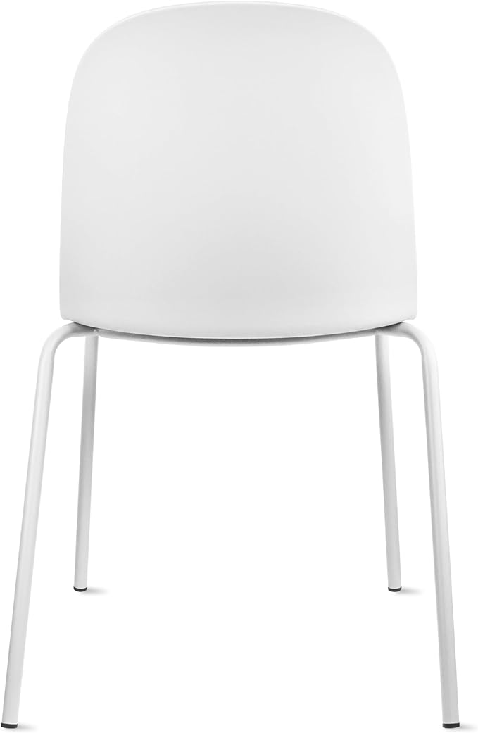 2xhome Modern Stackable Armless Dining Chair | Plastic Shell Seat with Metal Legs | Indoor or Outdoor Use | Home Kitchen Patio (1, White, No Padding)