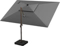 9' X 12' Cantilever Outdoor Patio Umbrellas Double Top Large Rectangle Umbrella Heavy Duty 360°Rotation Offset Umbrella for Garden Deck Pool Patio,Grey