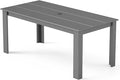 GREENVINES Outdoor Dining Table | 67’’ | HDPE | Rectangle Tables for 6 | All-Weather | Umbrella Hole | Patio Furniture | for Poolside Backyard Garden | Grey