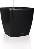 Dexceder 18x17 Self Watering Planter with Wheels Indoor Outdoor, Inner Mat Design, Thickened Large Floor Standing Flower Plant Pot with Water Level Indicator (Black Matte)