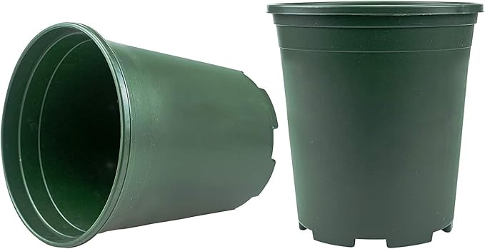 Fasmov 10PCS 1 Gallon Durable Nursery Pot Garden Flower Pots Nursery Plant Container Kit with 10 Pcs Matching Pallets