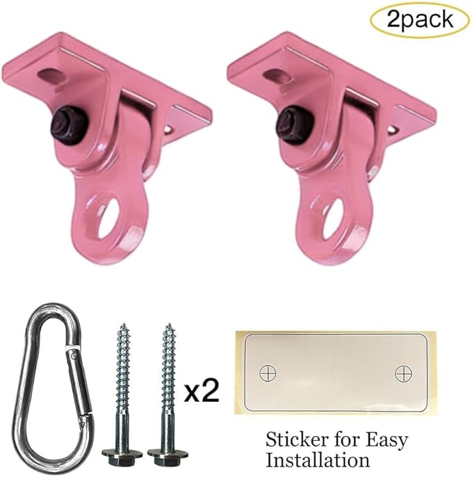 Heavy Duty Pink Swing Hangers Screws Bolts Included Over 5000 lb Capacity Playground Porch Yoga Seat Trapeze Wooden Sets Indoor Outdoor 2 Pack