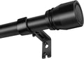 1” Diameter Matte Black Curtain Rods Itself is 30 to 90 inch, 1 Pack Fit 30-84 inch Windows with Heavy Duty Adjustable Rod 1 Inch Diameter Splicing Metal Extra Long Curtain Rod