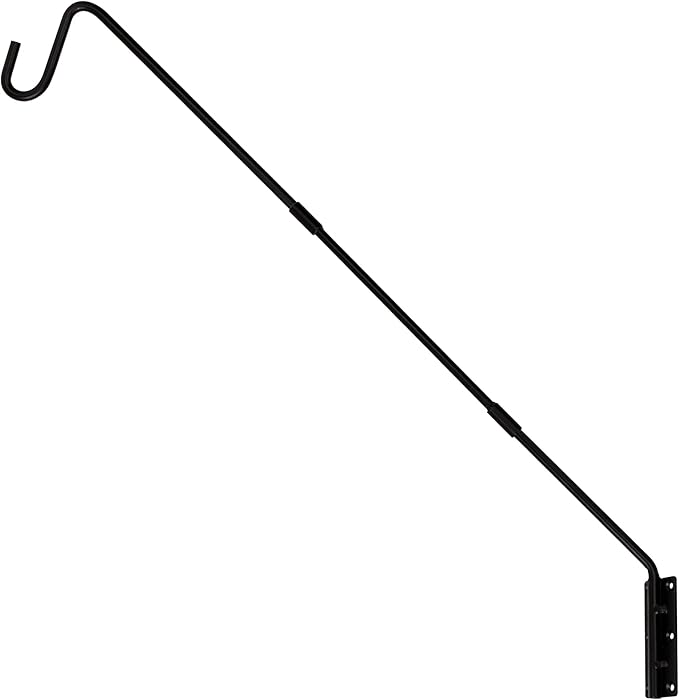 Juegoal Heavy Duty Deck Hook, 25 Inch or 36 Inch Wall Mounted Extended Reach Deck Hook Wall Pole Plant Bracket for Hanging Bird Feeder, Plants, Suet Baskets, Lanterns, Wind Chimes
