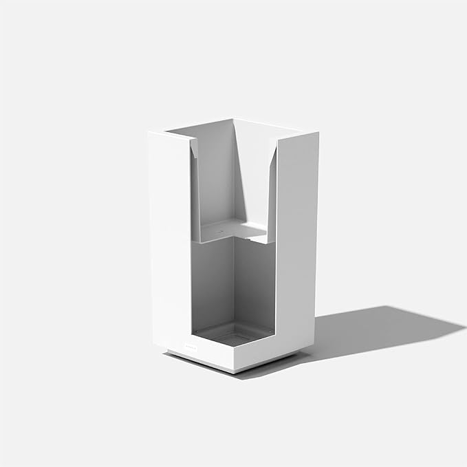 Veradek Block Series Pedestal Planter - Tall Planter for Indoor or Outdoor Front Porch | All-Weather Use with Removable Insert Bucket | Modern Décor for Flowers, Tall Trees, Faux Plants
