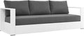 Modway Tahoe Aluminum Outdoor Patio Sofa in White Charcoal