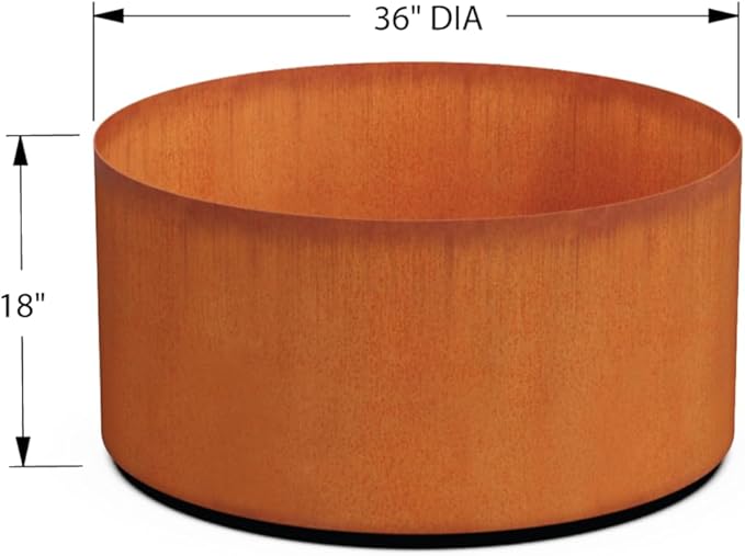 PLANTERCRAFT Corten Steel Metal Planter Box, Round Sizes, Modern Garden Steel planters for Commercial and Residential Outdoor Use.