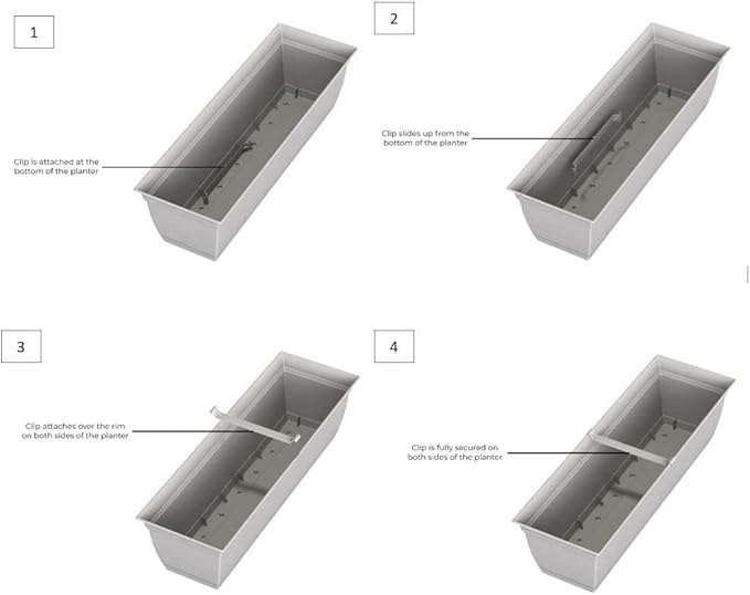 The HC Companies 24" Eclipse Plastic Window Box 7.76"x24"x6.57" in Black Color