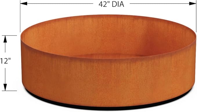 PLANTERCRAFT Corten Steel Metal Planter Box, Round Sizes, Modern Garden Steel planters for Commercial and Residential Outdoor Use.