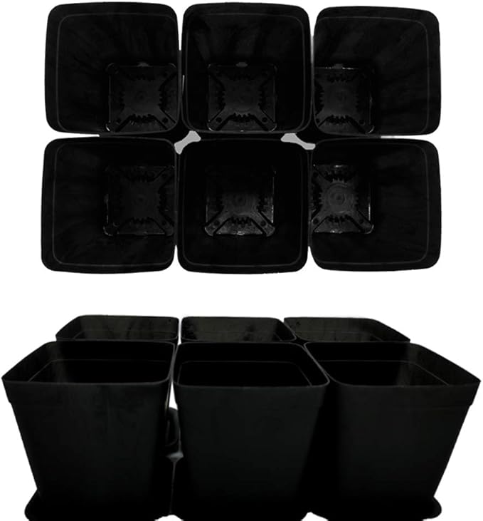 OJYUDD 24 Pack 3 Inch Black Nursery Pot Flower Pots Square Plastic Plant Pot Plastic Starter Pots with Saucer Basket Indoor Outdoor for Your Room,Garden Office and Balcony Decor