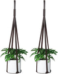 Plant Hangers PU Leather 2Pcs Hanging Planters for Indoor and Outdoor for Wall Decor, Modern Minimalist Home Decoration for Plants Lovers Leather Rope (Plant and Pot Not Included) (Coffee)