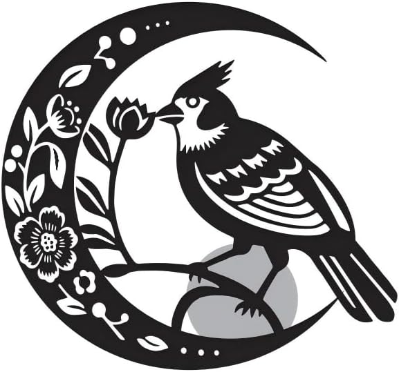 Moon Cardinal Wind Chime for Outside - Exquisite Vermilion Bird, Handmade Aluminum Wind Chimes for Garden/Lawn, Soothing Zen Decor, Perfect Asian-Themed Gift for Housewarming & Meditation Spaces