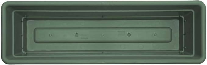 Bloem Dura Cotta 30" Basil Resin Rectangle Window Box Planter with Saucer Tray for Indoor and Outdoor Gardening