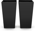 VEVOR 30 inch Tall Planters for Outdoor Plants Set of 2, Black Tall Planter for Indoor Plants, Modern Large Planters for Front Porch Patio Balcony, Plant Container Flower Pots with Built-in Drainage