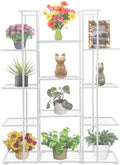 MTB Garden 5 Tier 14 Potted Metal Large Plant Stand for Indoor Outdoor Flower Pot Display Planter Shelf, White
