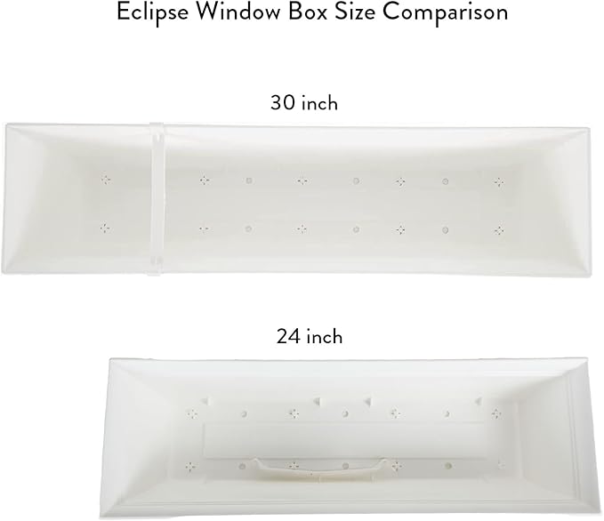 The HC Companies 24" Eclipse PlasticWindow Box 7.76"x24"x6.57" in White Color