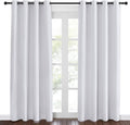 NICETOWN Room Darkening Window Curtain Panel - (Greyish White/Silver Grey Color) Solid Thermal Insulated Blind Privacy Drape for Bedroom,52x84 inches, 1 Pack