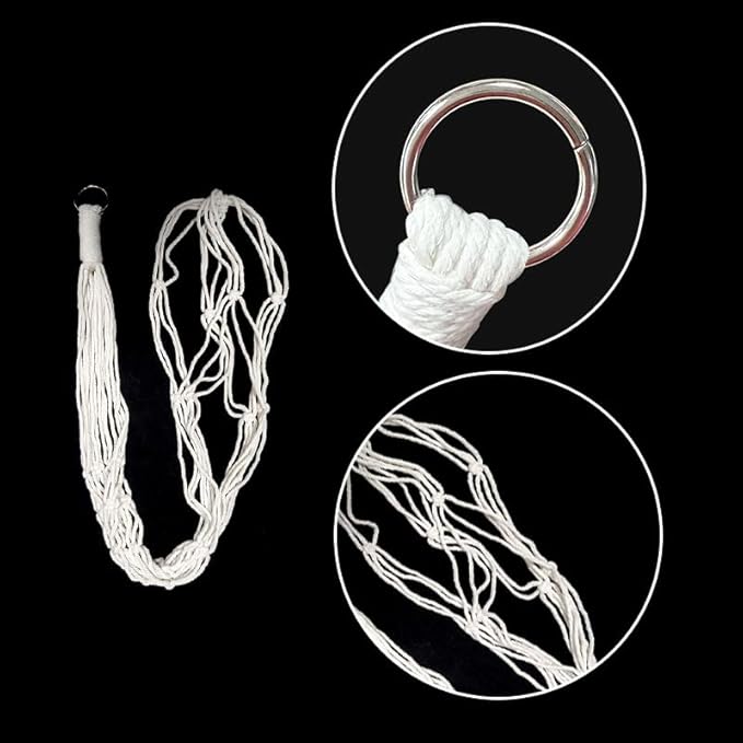 Macrame Plant Hangers 3 Pack, Hanging Plant Holders for Indoor Plants, Handmade Woven Cotton Rope Hanger Kits, Decorative Flower Pot Holders for Home & Garden Decor（Plants Not Included）