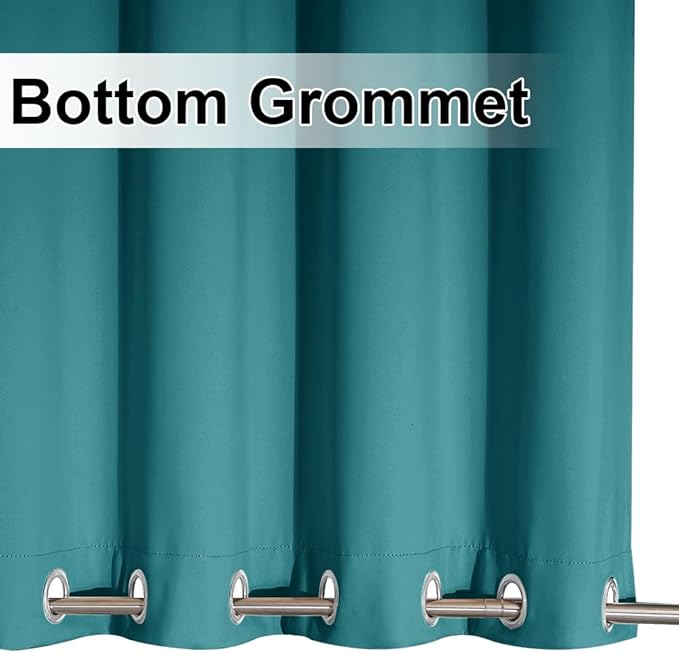 NICETOWN Outdoor Curtains for Patio Waterproof 2 Panels, Windproof Top and Bottom Grommet Thermal Insulated Rustproof Blackout Sun & Cold Blocking Privacy for Pergola, W52 x L95, Peacock Teal