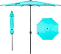 Abba Patio 11FT Lyon Outdoor Patio Umbrella Outdoor Table Umbrella with Push Button Tilt and Crank Market Umbrella 8 Sturdy Ribs UV Protection Waterproof for Garden Deck Backyard Pool, Turquoise