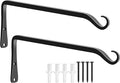 FEED GARDEN 2 Pack 12 Inch Hanging Plant Bracket Wall Hooks Decorative Plant Hangers for Outdoor Hanging Bird Feeders, Wind Chimes, Plant Baskets, Black