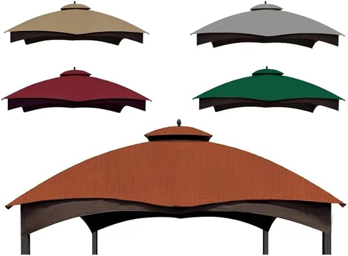 Ripstop Rust Red Ripstop Replacement Top for Lowe's Allen Roth 10X12 Gazebo Model #GF-12S004B-1/ GF-12S004BTO