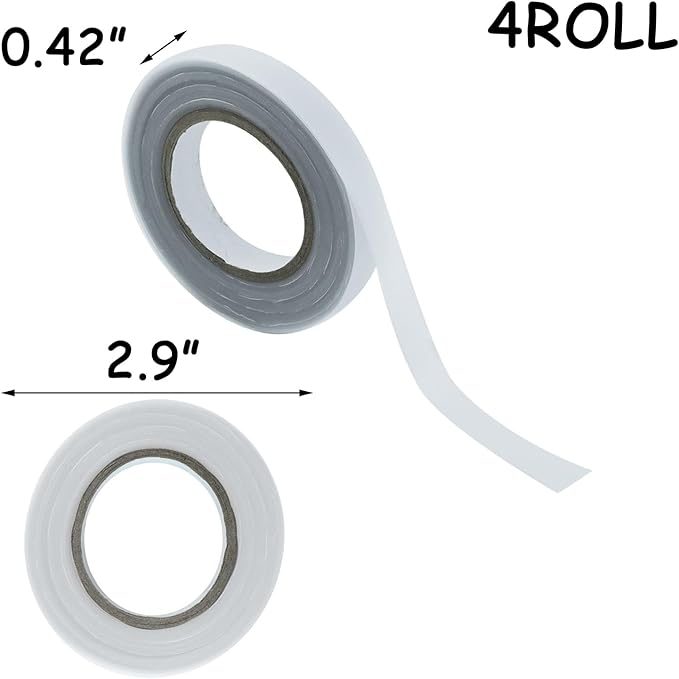 HEVSTIL 4 Rolls Stretchable Garden Tie Tape – 3/7-Inch x 82ft Polyethylene Plant Support Ties | Reusable Stretch Plant Clips for Securing Vines, Flowers & Vegetables Indoors (White)