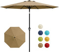 Garvee 9FT Patio Umbrella - Outdoor Table Umbrella with Smooth Crank Lift, Push Button Tilt and 8 Sturdy Ribs - Market Umbrella UV Protection Waterproof for Pool, Deck, Yard, Garden (Tan)