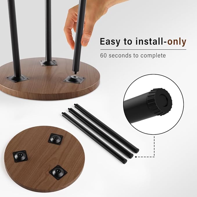 Plant Stand Indoor 2 Pack: Plant Table 14''&20'' Wooden & Metel Heavy Duty Stands for Flower Lovers - Mid Century Modern Design Stool for Bedroom/Living Room/Patio/Garden