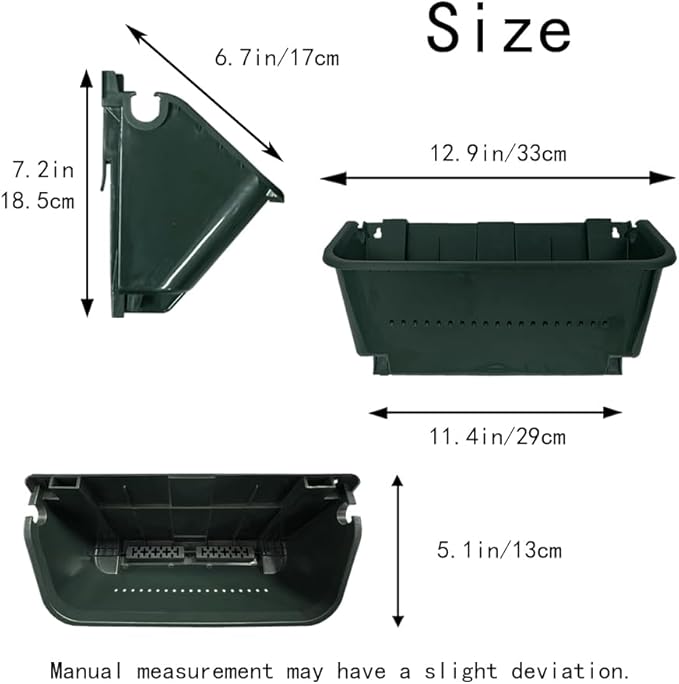 Self-Watering Wall Mounted Planter Set, Indoor and Outdoor Vertical Planter, Stackable Wall Mounted, for Balcony Decoration(Blackish Green 4 Pack)