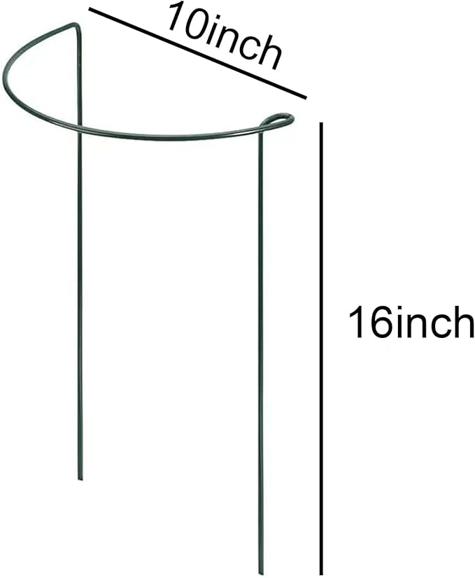 Plant Support Stakes,10Pack Metal Garden Plant Stake,Green Plant Support Ring Cage for Tomato,Rose,Flowers (10)