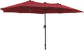 SUPERJARE 13FT Outdoor Umbrella for Patio, Double sided Pool Umbrellas with Fade Resistant Canopy, Large Table Umbrella for Deck, Market, Backyard - Burgundy