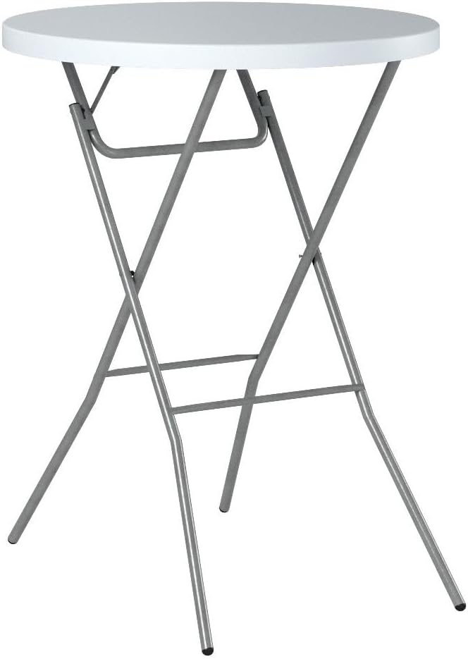 Best Choice Products 32in Bar Height Folding Table, Round Indoor Outdoor Accessory for Patio, Backyard, Dining Room, Events w/Thick Table Top, Metal Frame, Locking Legs, 330lb Weight Capacity - White | Bar Height, Indoor Outdoor, Patio, Backyard, Dinin...