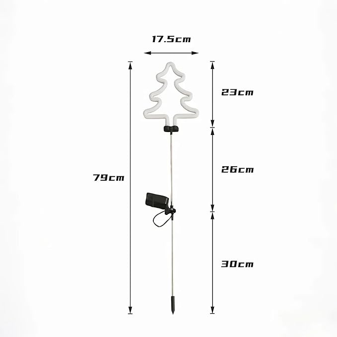 Solar Garden Stake Lights, Waterproof Landscape Light, Solar Landscape Path Lights, Neon Lights, Outdoor Decor for Garden, Yard, Lawn, Pathway, Patio, Backyard (Christmas Tree)