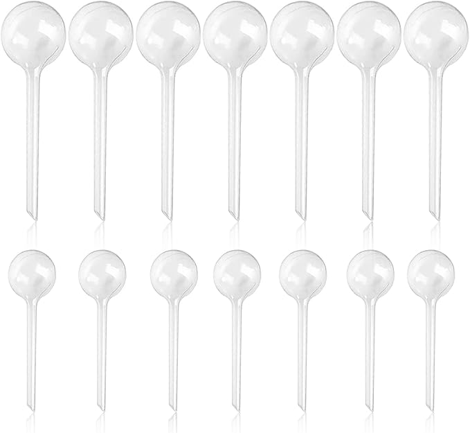 14 Pcs Plant Clear Watering Bulbs,Plastic Automatic Self-Watering Globes,Garden Water Device Watering Bulbs for Plant Flower Indoor Outdoor