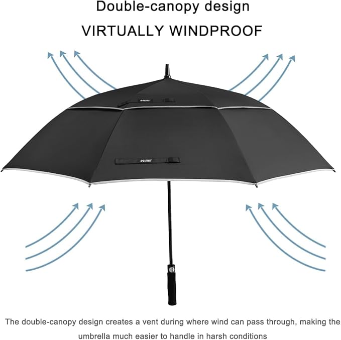G4Free 47/54/62/68/72 Inch Automatic Open Golf Umbrella Oversize Extra Large Double Canopy Vented Windproof Waterproof Stick Umbrellas