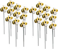 20pcs Bee Garden Stakes, Resin Bumblebee Yard Decor for Flower Pots - Spring Summer Outdoor Decoration, Durable Garden Stakes for Flower Beds & Lawn (20pcs)
