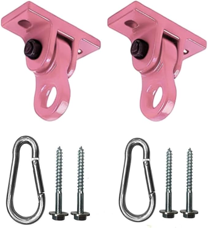 Heavy Duty Pink Swing Hangers Screws Bolts Included Over 5000 lb Capacity Playground Porch Yoga Seat Trapeze Wooden Sets Indoor Outdoor 2 Pack