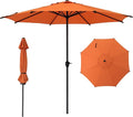 Abba Patio 9FT Lyon Outdoor Patio Umbrella Outdoor Table Umbrella with Crank Market Umbrella 8 Sturdy Ribs UV Protection Waterproof and Push Button Tilt for Garden Deck Backyard Pool,Orange