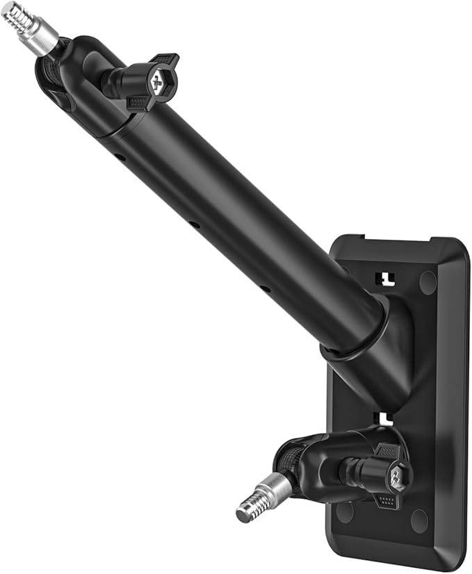 HOLACA 2-in-1 Wall Mount Bracket for Stick Up Cam Pro Solar Panel, Spotlight Cam Pro/Plus and Stick Up Cam Battery/Wired Outdoor Mount Accessories for Ring Super Solar Panel (Black)