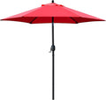 Sunnyglade 7.5' Patio Umbrella Outdoor Table Market Umbrella with Push Button Tilt/Crank, 6 Ribs (Red)